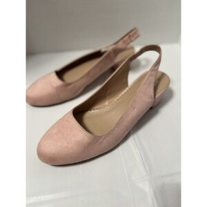Pink Rounded Toe Sling back Kitten Heels Size 10